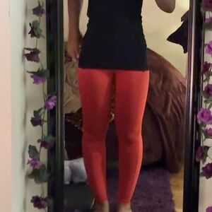 sportswear high rise vibrant red leggings
